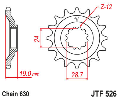 JT SPROCKETS gear wheel JTF526.15 (527M15JT)